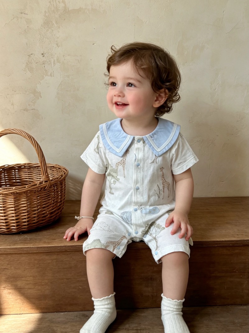 Bamboo Bodysuit Baby - Giraffen-Babykleidung Neugeborenen-Sommer-Strampler aus dünner Bambusfaser Klasse