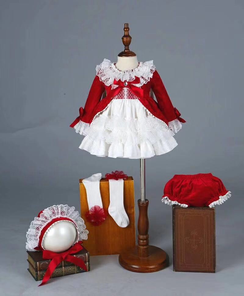 Baby Z Clothing - 4-teiliges Set Mädchenkleid für Herbst, Winter