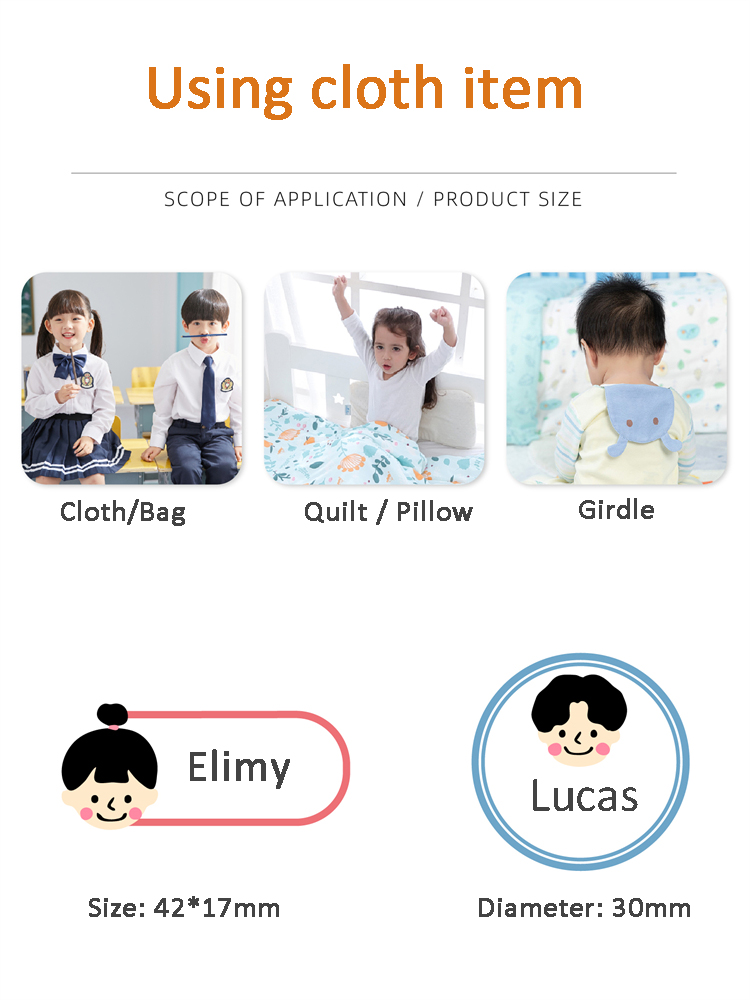 Kundenspezifische Namensaufkle – Baby Clothing Labels Bewertung und Preis