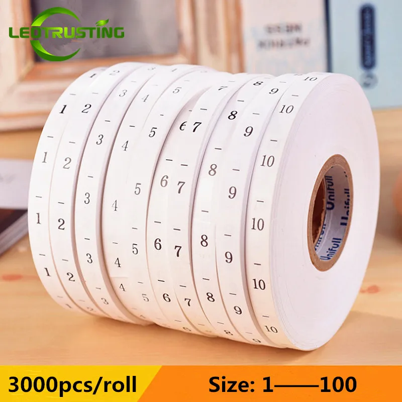 3000 Stück/Rolle 1-100 Nummern – Baby Clothing Labels Bewertung und Preis