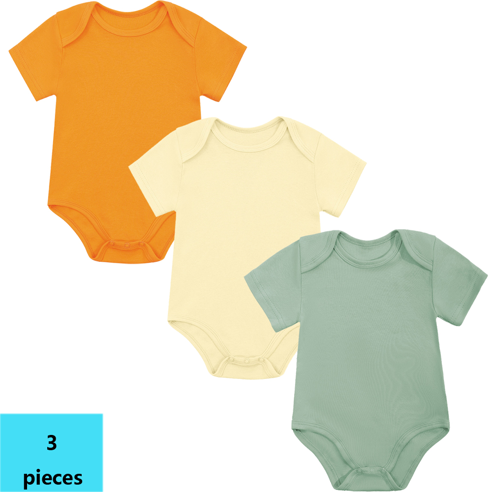 3 Stück 3M-24M Kurzarm-Baumwol – Bamboo Bodysuit Baby Bewertung und Preis
